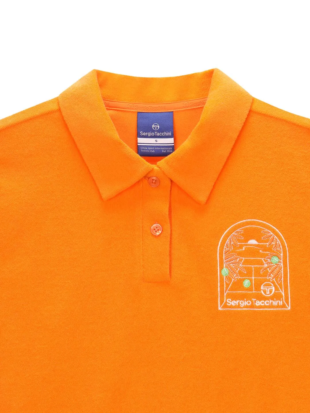 Women's Terry Polo Shirt- Orange