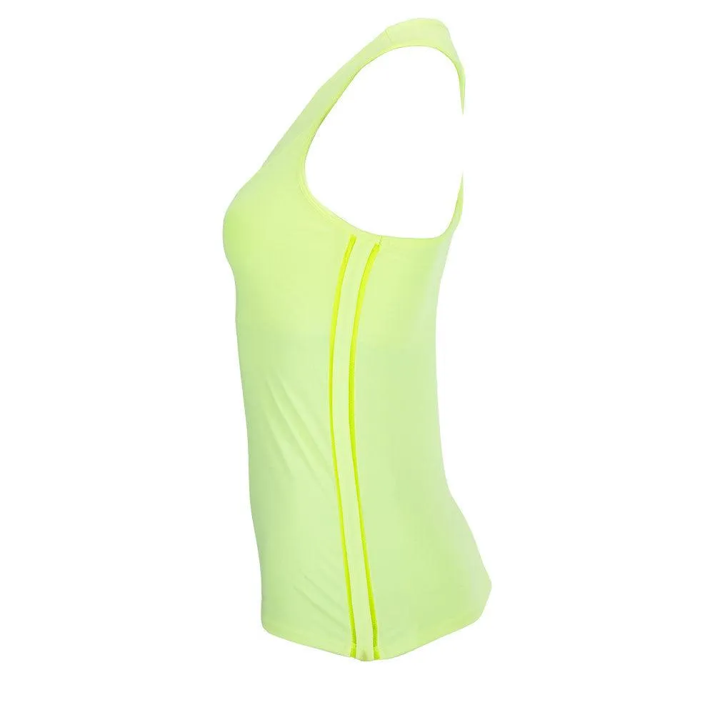 Women's V-Neck Tennis Tank with Bra Lemon Frost