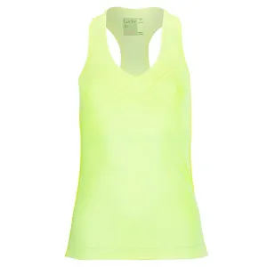 Women's V-Neck Tennis Tank with Bra Lemon Frost