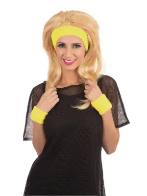 Yellow Headband Wristband Set - Athletic Sweat Bands for Basketball and Gym